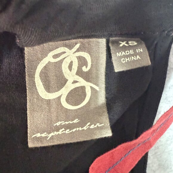 Anthropologie One September XS Sleeveless Beaded Front Boho Tank Tunic Top Black - Picture 4 of 6